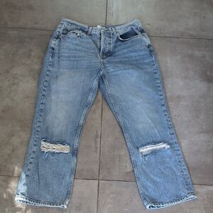 Topshop Distressed Button Fly Jeans Size 32 Petite